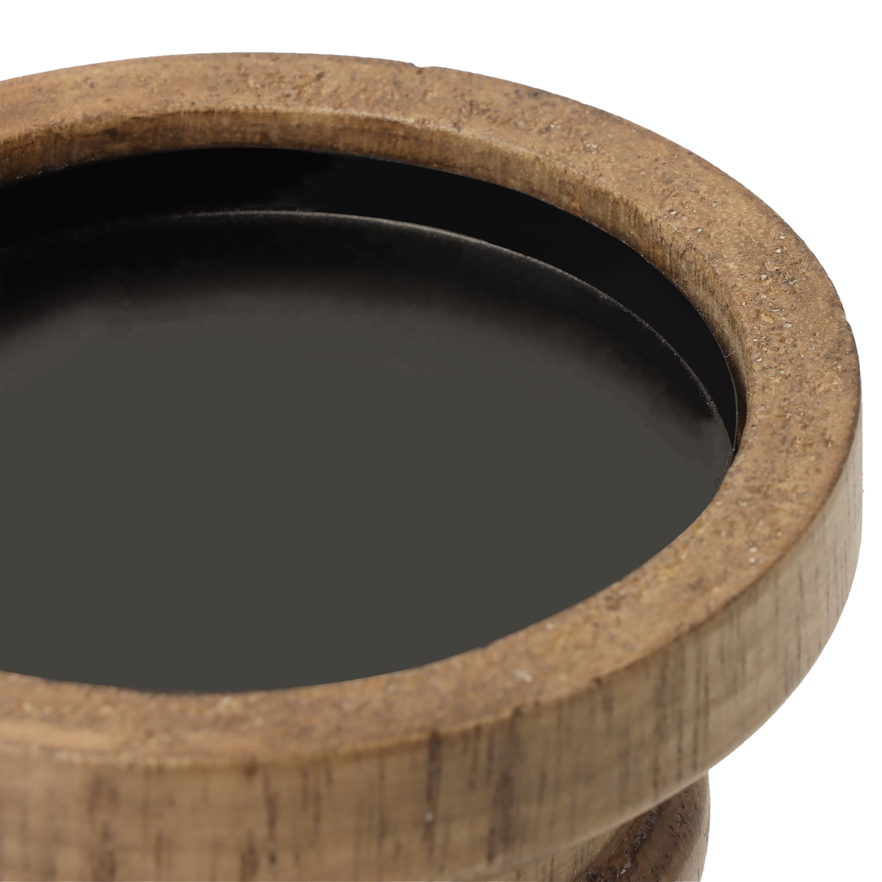 (4 pack) Mainstays Decorative Wood Pillar Candleholder, Teak, 7.8"