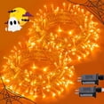 thumbnail image 1 of Cadena de luces JMEXSUSS, 100 LED, naranja, Halloween, 10 m, paquete de 2 unidades, 1 of 7