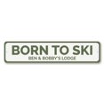 thumbnail image 2 of Born To Ski Novelty Sign, Metal Wall Decor - 4x18 inches, 2 of 4