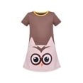 thumbnail image 1 of Robe Fille Mignonne Hibou Oiseau Animal Décontractée Coton Manches Courtes 4 Ans, 1 of 5