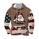 thumbnail image 1 of Sudadera con capucha para hombre, informal, con cordón, estampado navideño, deportiva, blusa de poliéster, 1 of 4