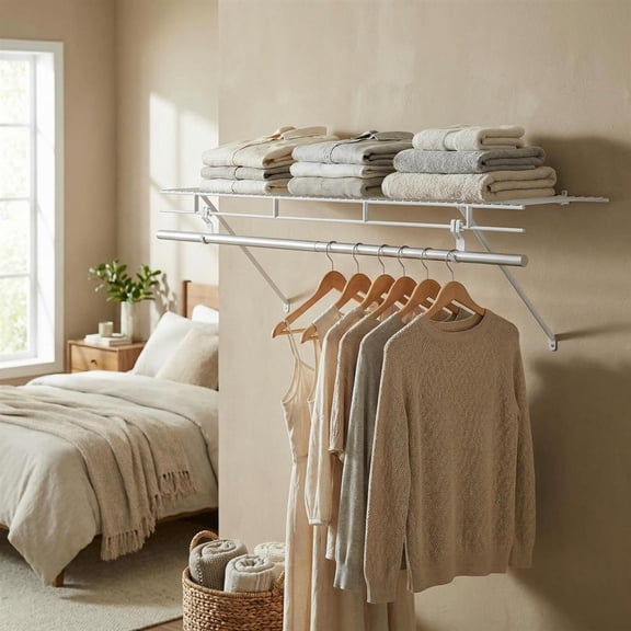 Topcobee Closet Shelves Wall Mounted with Ventilated Metal Wire Shelving Kit, Modern Furniture for Home Living Room