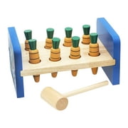 Baby Kids Child Hammering Knock Block Tables Wood Carrot Bench Toddler