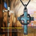 thumbnail image 6 of Coachuhhar Cross Necklace for Men 925 Sterling Silver Crucifix Crown of Thorns Pendant Necklace Religion Catholic Jewelry Gifts for Father Husband Son, 6 of 7