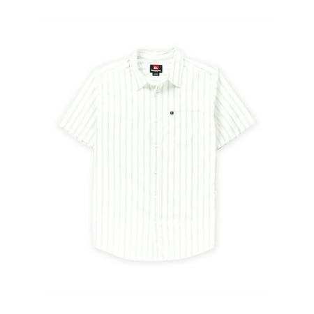 - Quiksilver Mens El Stripo Button Up Shirt wht S