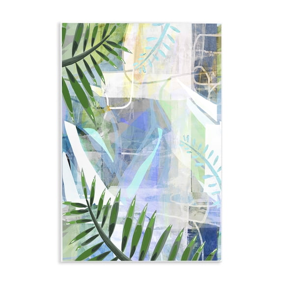 Stupell Industries Geometric Tropical Leaves Coastal Painting Unframed Art Print Wall Art, 10 x 15