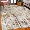 thumbnail image 3 of Grunge Decorative Rug, Abstract Paint Manifold Complicated Mixed and Lines Print Illustration, Quality Carpet for Bedroom Dorm and Living Room, 6 Sizes, Camel Purple, by Ambesonne, 3 of 4