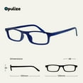 thumbnail image 4 of OPULIZE TED Reading Glasses - 2 Pack - Narrow Lightweight Frame - Navy Blue & Transparent Baby Pink - Mens Womens - Scratch Resistant, Spring Hinges - RR17-34 - +2.50, 4 of 6