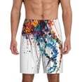 thumbnail image 1 of Bingfone Colorful Floral Jellyfish for Men's Short Pajama Pants, Elastic Waist Drawstring Summer Shorts-Large, 1 of 6