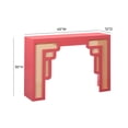 thumbnail image 5 of Suzie Coral Pink & Rattan Console Table, 5 of 6