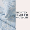 thumbnail image 5 of Snowflake Matelassé Reversible King / California King Quilt Set with Shams, Blue / White, 5 of 6