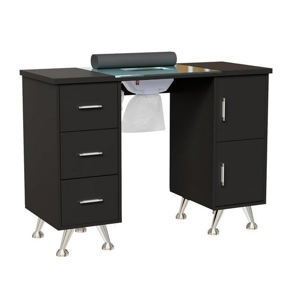Mesa de manicura, estación de Mesa de uñas con colector de Polvo eléctrico Negra