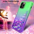 thumbnail image 2 of Shiny Flowing Glitter Liquid Bumper Case For Reiko brand for Iphone 12 Pro Max In Green, 2 of 3