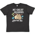 thumbnail image 3 of Inktastic My Great Grandpa Loves Me with Sloth and Hearts Youth T-Shirt, 3 of 5