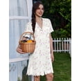 thumbnail image 3 of Ekouaer Cotton Nightgowns for Women Button Down Sleep Shirts Short Sleeve Night Gown Boyfriend Sleepwear Soft Night Shirts, 3 of 6