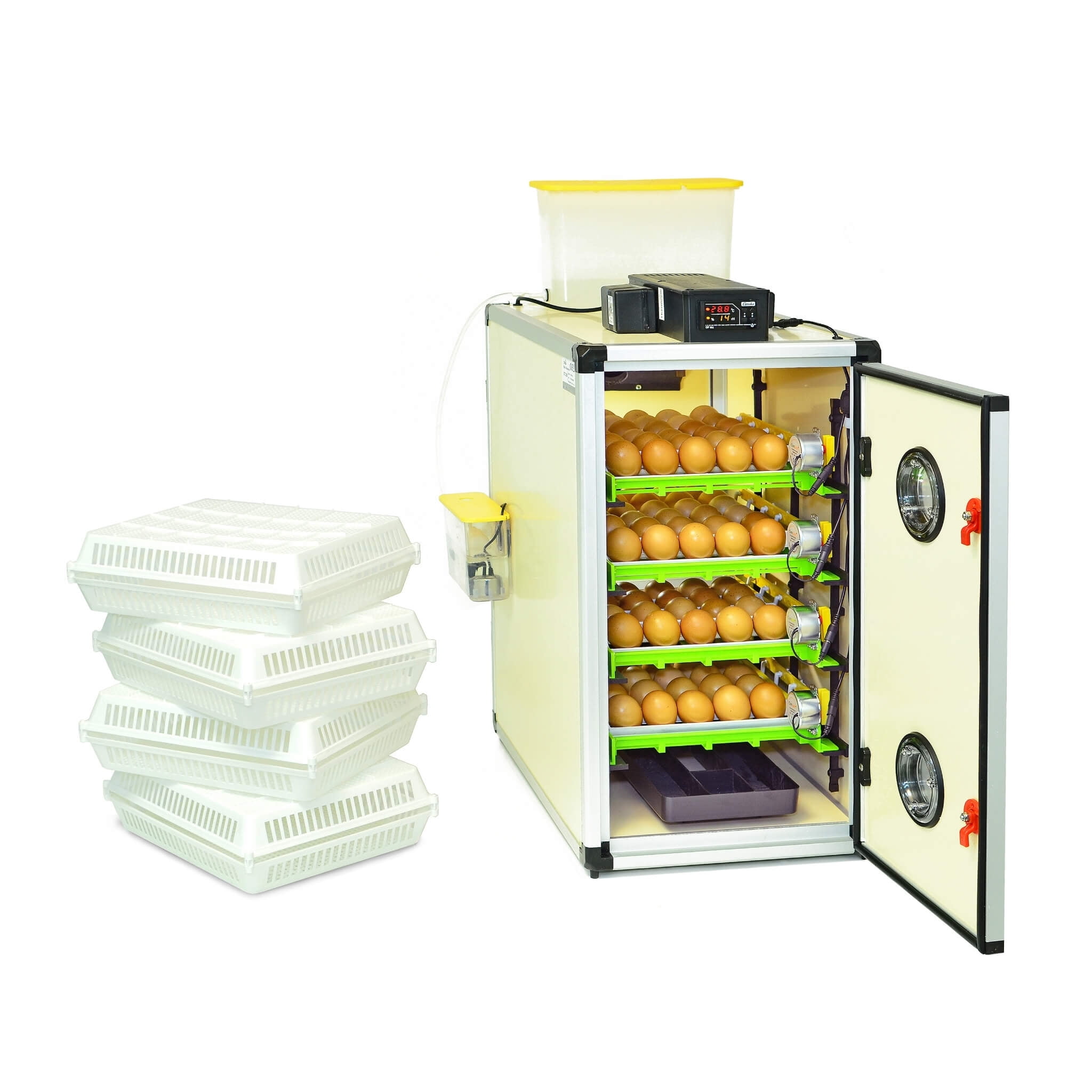Hatching Time CT120SH Chicken Egg Incubator, 120-Egg Capacity Cabinet, ABS Plastic, Automatic Turning & Humidity Control, Set & Forget Hatcher