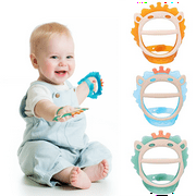 "Baby Teething Toys for 0-6 and 6-12 Months Teethers 3packs for Infants, BPA-Free, Eco-Friendly Non-Toxic Silicone, Adjustable Wristband Chew Natural teethers for Babies"