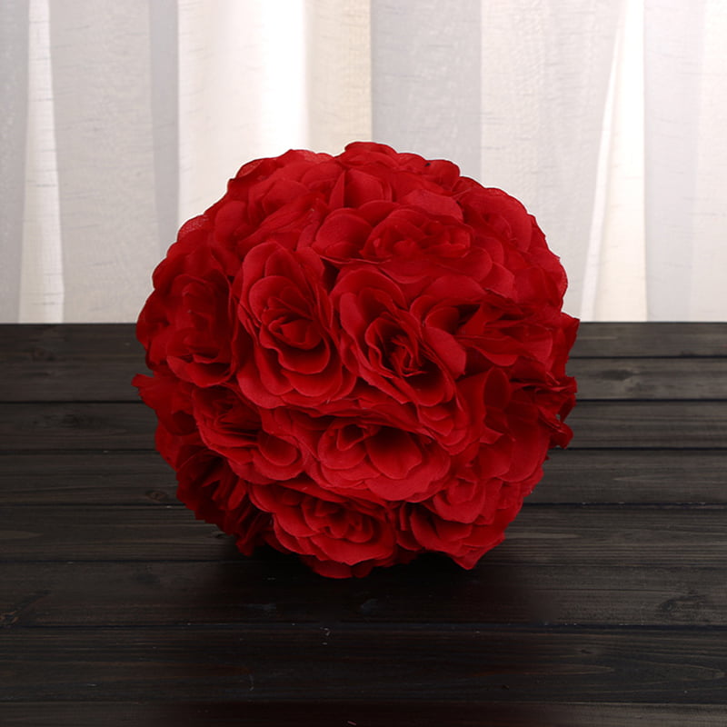 7" Flower Kissing Ball Wedding Silk Rose Party Pomander 20 Colors available 