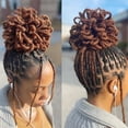 thumbnail image 4 of Dreadlocks Bun Afro Puff Drawstring Ponytail Hair Chignon Faux Nu Locs Hair Extensions, 4 of 7