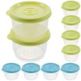 MANLINGDA 12 Clear Plastic Food Storage Jars with Lids for Travel