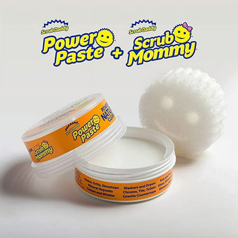  Scrub Daddy PowerPaste Bundle - Clay Based Cleaning & Polishing  Scrub - Non Toxic Cleaning Paste for Grease, Limescale & More - Includes 1 Scrub  Mommy Sponge (2 Pieces) : Health & Household