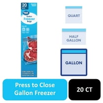 Great Value Freezer Guard Double Zipper Freezer Bags, Gallon, 20 Count