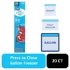 Great Value Freezer Guard Double Zipper Freezer Bags, Gallon, 20 Count