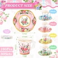 thumbnail image 2 of Set para fiesta de té SUMMORO, vasos de papel floral de 200 ml con asa, 160 unidades, 2 of 7
