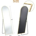 Anyrose 64"x21.1" Arched Full Length Mirror with Stand Frame Floor Mirror, Gold - Walmart.com
