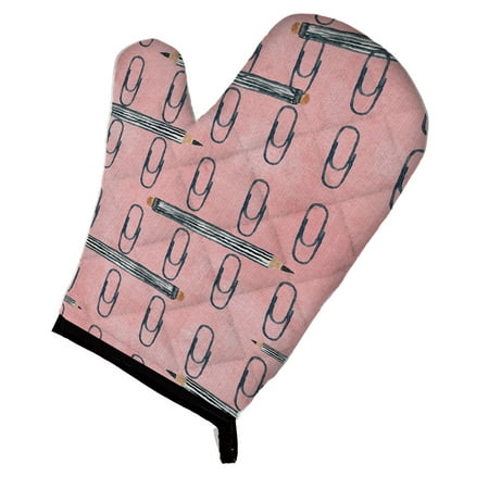 - Caroline's Treasures Watercolor Organized Paper Clips Pink Oven Mitt