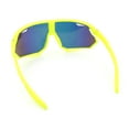 thumbnail image 7 of Boys Color Mirror Sportsmans Shield Oversized MTB Wrap Around Plastic Sunglasses Yellow - Yellow Mirror, 7 of 7