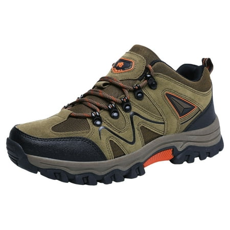 Sopiago Mens Waterproof Hiking Leather Mesh Shoes Low Top Hiking Shoes for Outdoor Trailing Trekking Camping Walking Brown 8