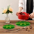 thumbnail image 6 of SKYSONIC 2 pcs Green Shamrocks Ribbon Pot Holders Trivets, Heat Resistant Trivets,Happy St Patrick's Day Cotton Thread Weave Mats for Hot Pads Pans Pot Bowl Teapot, 6 of 7