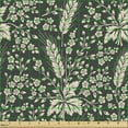 thumbnail image 2 of Botanical Fabric by the Yard Upholstery, Forest Flowering Plants with Leaf Branches Herbal Victorian Shabby, Decorative Fabric for DIY and Home Accents, Dark Taupe Grey Beige by Ambesonne, 2 of 5