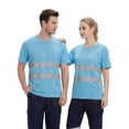 thumbnail image 6 of TOMVIGX Men Reflective Quick Dry T Shirt Night Running Cycling High Visibility Safety Workwear Sky Blue XL, 6 of 6
