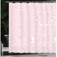 thumbnail image 3 of Ambesonne Pink Shower Curtain, Whimsical Motifs Repeating, 69"Wx75"L, Soft Pink White Blush, 3 of 4