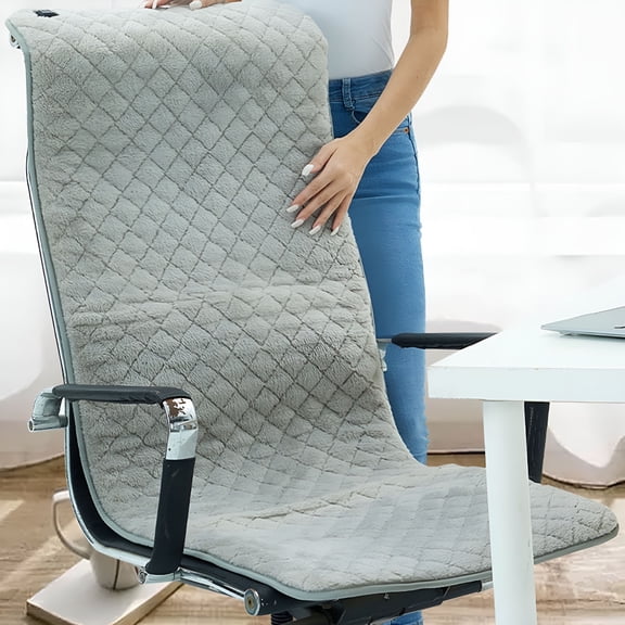 HIBIBUD Heated Seat Cushion with Backrest,USB Plug-in Office Heating Pad,50x126cm Large Warmer for Desk Chair,3-Temperature Settings,Overheat Protection
