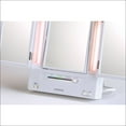 Jerdon TriFold TwoSided Lighted Makeup Mirror with 5x Magnification