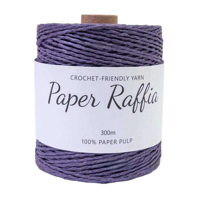 Abbracc Raffia Paper Ribbon Paper Rope Round Twine String 300M/328 Yards Yarn Thread Raffia Ribbon for Crocheting Bags Nesting Basket Dark Violet