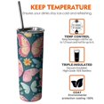 thumbnail image 6 of 20oz Pink Butterfly Rose Daisy Green Pattern Skinny Tumblers Stainless Steel Tumbler with Lid and Straw,Vacuum Insulated Double Wall Travel Tumbler Cups with Cleaning Brush for Coffee,Tea, 6 of 6