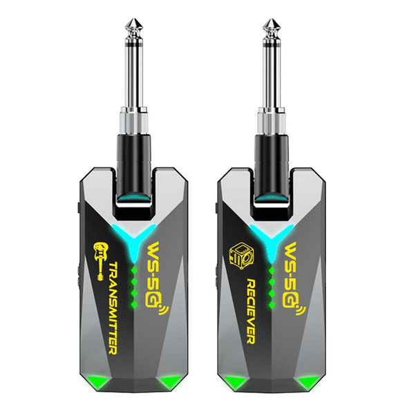5.8GHz Wireless Guitar Transmitter Receiver System Sound Transmitter and Receiver for Electric Guitar Violin Instruments,1 * guitar receiver 1 * guitar transmitter 1 * charging cable,Black