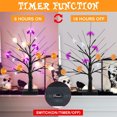 thumbnail image 3 of Luckky 18 Inch Black Halloween Tree Light with 24 LED Pumpkin Bat Ghost Lights, USB/Battery Operated Halloween Lights Halloween Decor Indoor Outdoor for Home, Table, Mantle, Party Decor, 3 of 9