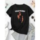 thumbnail image 2 of Camisetas con gráficos clásico para mujeres y adolescentes y niñas, playera de verano con estampado estéticoCreative English Hip-Hop Youth Pattern Printed Women'S Fashionable Round Neck Short Sleeve, 2 of 6