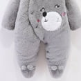 thumbnail image 3 of QUOTAY Long Sleeve Romper Winter Warm Baby Jumpsuit Soft Bodysuit Cozy Toddler Pajama Outfit for Boys Girls Z01_Grey,12M, 3 of 5