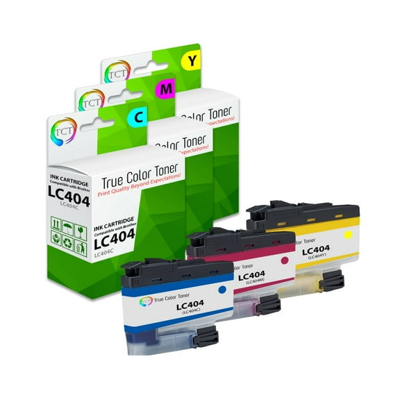 TCT LC404 Color Ink Cartridge 3 Pack - Premium Compatible Replacement for Brother LC404 LC404C LC404M LC404Y