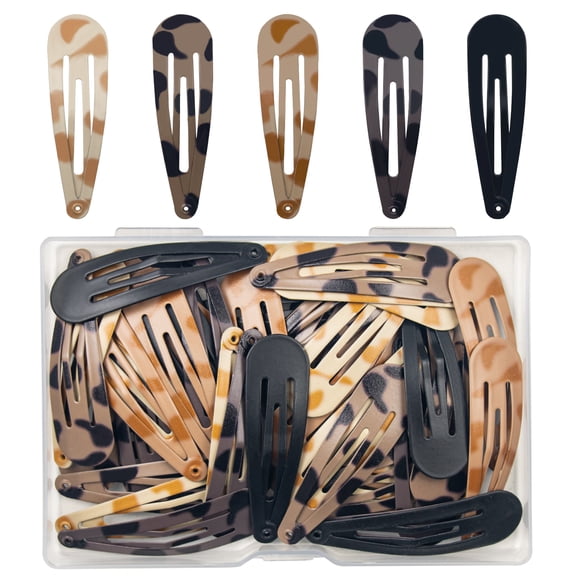 80 Pcs Waterdrop Tortoiseshell Snap Hair Clips, Elegant Small Barrettes for Women & Girls with Fine Thin Hair, Non-Slip Hair Clips for Daily & Party Hairstyles