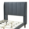 thumbnail image 6 of PAPROOS Upholstered Twin Bed Frame, New Upgraded Velvet Fabric Platform Bed with Headboard, Strong Wooden Slats Support, Single Bed Frame for Kids Boys Girls, Holds 600lbs, No Box Spring Needed, Gray, 6 of 11