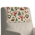 thumbnail image 4 of COEQINE Recliner Headrest Cover PU Leather Chair Headrest Cover Furniture Protector Decorative Head Rest Covers for Sofa/Couch/Loveseat, 17x27 Inch, Vintage Christmas Santa Claus Retro, Set of 2, 4 of 7