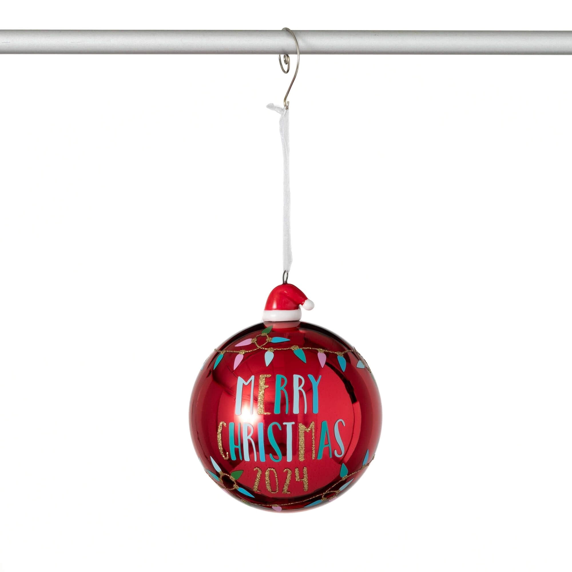 4.5"H Sullivans Merry Christmas Ball Ornament, Multicolor