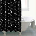 thumbnail image 4 of Black White Halloween Bat Moon Spider Pattern Shower Curtain 72"x84" ,Bathroom Decorative Shower Curtains Set with 12 Hooks,Modern Waterproof Washable Shower Curtain, 4 of 6